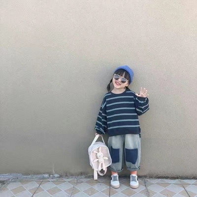 Αγόρια και κορίτσια Ανοιξιάτικο και Καλοκαίρι Κοστούμι Νέο καθημερινό, χαλαρό και όμορφο τζιν παιδικό πουλόβερ