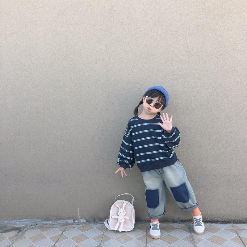 Αγόρια και κορίτσια Ανοιξιάτικο και Καλοκαίρι Κοστούμι Νέο καθημερινό, χαλαρό και όμορφο τζιν παιδικό πουλόβερ