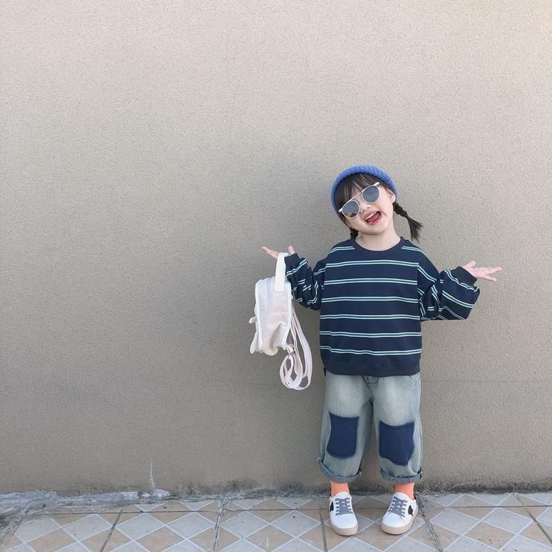 Αγόρια και κορίτσια Ανοιξιάτικο και Καλοκαίρι Κοστούμι Νέο καθημερινό, χαλαρό και όμορφο τζιν παιδικό πουλόβερ