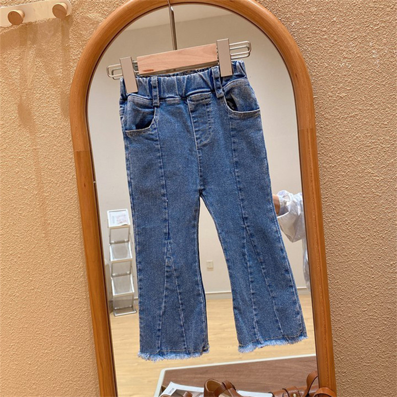 Set fete Bear Leader 2023 Nou pentru fete ocazional gât pătrat ursuleț imprimeu cămașă cu mânecă lungă + pantaloni denim Set copii