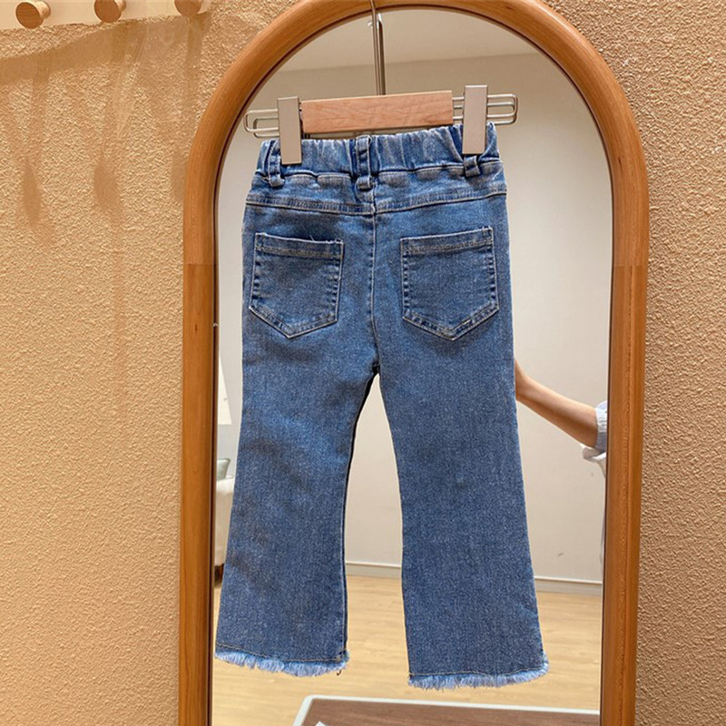 Set fete Bear Leader 2023 Nou pentru fete ocazional gât pătrat ursuleț imprimeu cămașă cu mânecă lungă + pantaloni denim Set copii