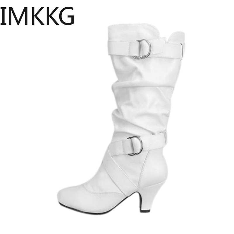 Γυναικείες χειμερινές μπότες 2020 Μόδα σέξι γυναικεία μπότες με ψηλό τακούνι με αγκράφα κοντές μπότες Μπότες Γυναικείες μπότες για χιόνι