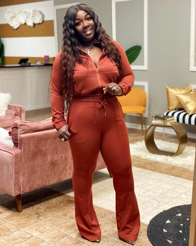 Lemon Gina naiste suures suuruses dressidressi tõmblukuga kärbitud topid + püksid, kaks 2-osalist komplekti Naiste vabaaja pükste komplekt Aktiivsed rõivad sügis