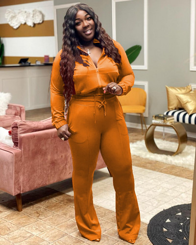 Lemon Gina naiste suures suuruses dressidressi tõmblukuga kärbitud topid + püksid, kaks 2-osalist komplekti Naiste vabaaja pükste komplekt Aktiivsed rõivad sügis