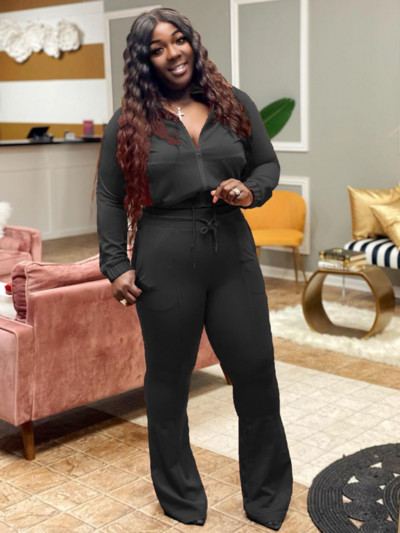 Lemon Gina naiste suures suuruses dressidressi tõmblukuga kärbitud topid + püksid, kaks 2-osalist komplekti Naiste vabaaja pükste komplekt Aktiivsed rõivad sügis