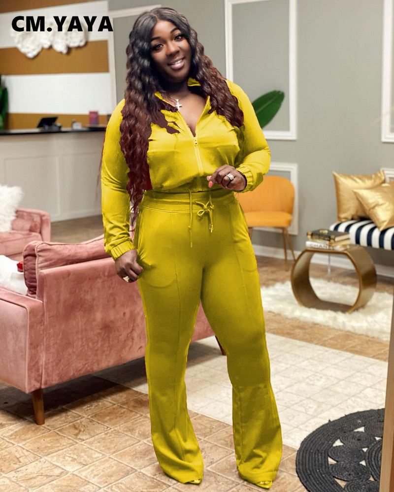 Lemon Gina naiste suures suuruses dressidressi tõmblukuga kärbitud topid + püksid, kaks 2-osalist komplekti Naiste vabaaja pükste komplekt Aktiivsed rõivad sügis