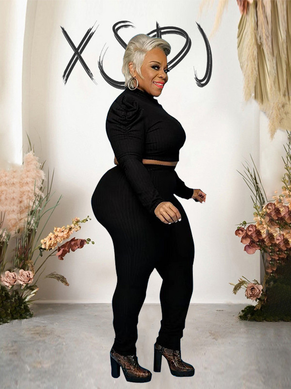 Ανοιξιάτικα Σετ Ανοιξιάτικα Ρούχα Γυναικεία με μαλακό ριμπ τοπ με μανίκια και παντελόνι κοστούμι δύο τεμαχίων σετ γυναικεία ρούχα