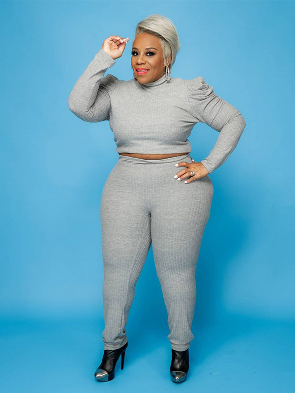 Ανοιξιάτικα Σετ Ανοιξιάτικα Ρούχα Γυναικεία με μαλακό ριμπ τοπ με μανίκια και παντελόνι κοστούμι δύο τεμαχίων σετ γυναικεία ρούχα