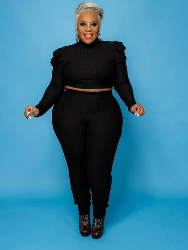 Ανοιξιάτικα Σετ Ανοιξιάτικα Ρούχα Γυναικεία με μαλακό ριμπ τοπ με μανίκια και παντελόνι κοστούμι δύο τεμαχίων σετ γυναικεία ρούχα