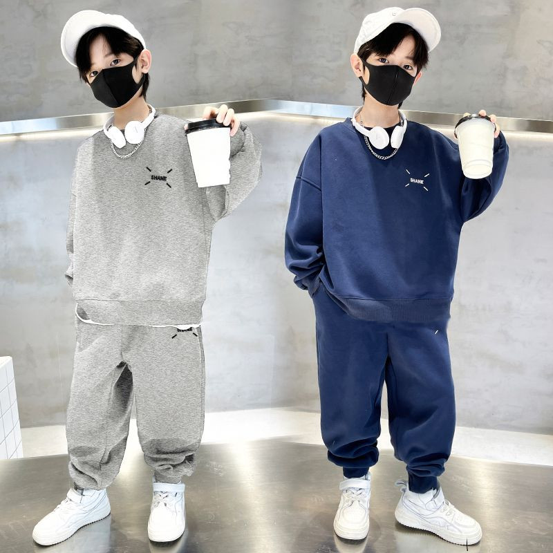 Fiúk tavaszi ruha öltöny, 2023, új gyerek, jóképű pulóver, kétrészes nadrág