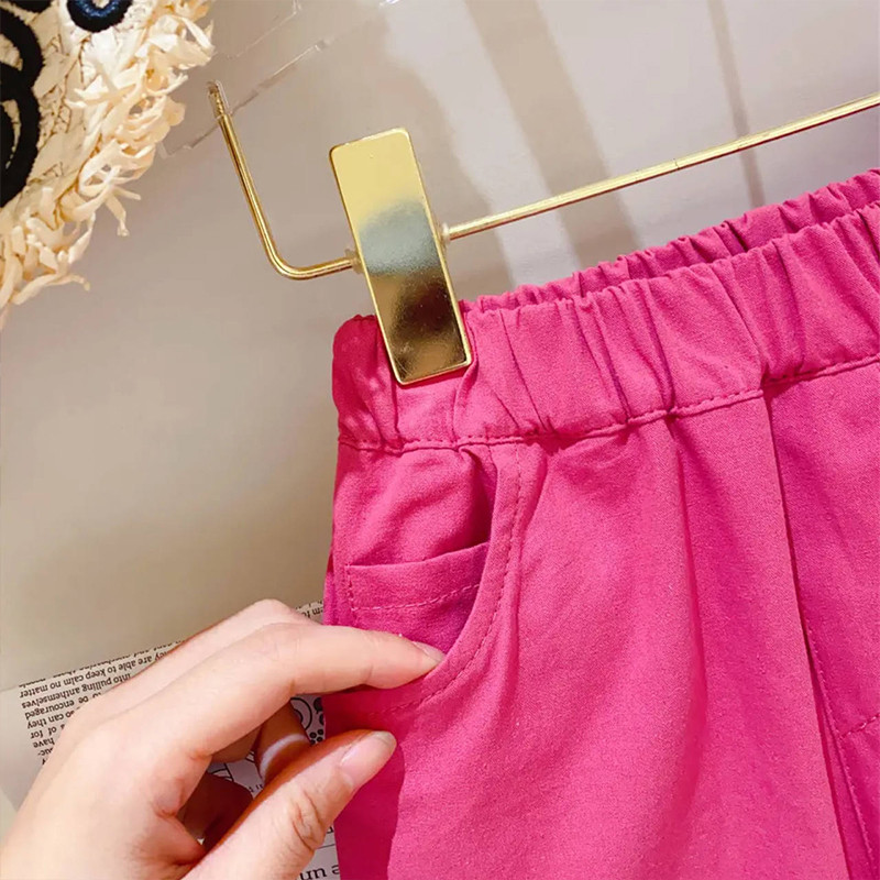 Κορεατικά παιδικά ρούχα 2023 Άνοιξη και φθινόπωρο επάνω κάτω ροζ χαριτωμένο λουλούδι Casual σετ δύο τεμαχίων για κορίτσια μπουτίκ