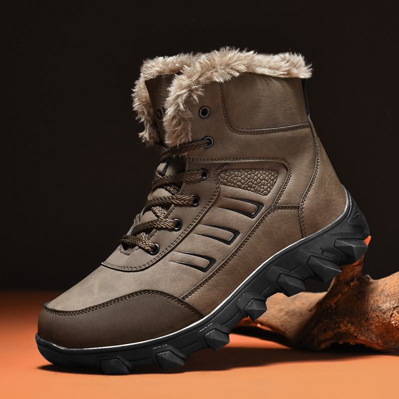 Meeste talvesaapad Super soojad Meeste matkasaapad Kvaliteetsed Veekindlad Nahast Kõrged Suured Meeste Saapad Välistossud