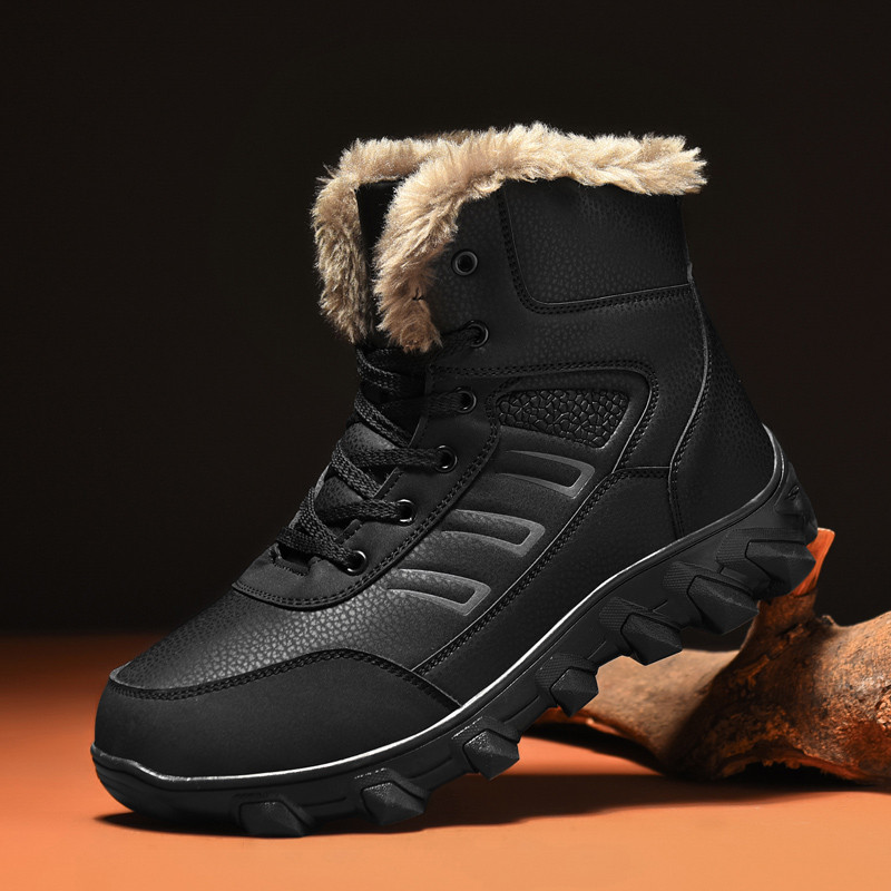 Meeste talvesaapad Super soojad Meeste matkasaapad Kvaliteetsed Veekindlad Nahast Kõrged Suured Meeste Saapad Välistossud