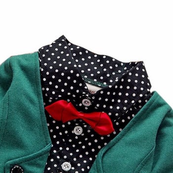 Σετ Παιδικά Ρούχα Άνοιξη Φθινόπωρο Βρεφικά αγόρια Μακρυμάνικο κοστούμι τζέντλεμαν Παιδικό γραβάτα πουκάμισο Παντελόνι 2Ps Βρεφικά ρούχα Χριστουγεννιάτικη στολή
