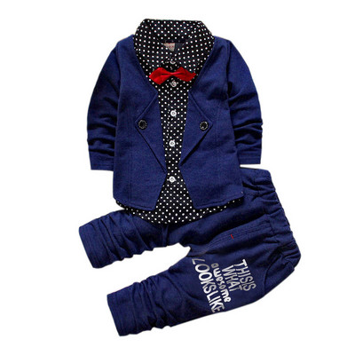 Seturi de haine pentru copii, primăvară, toamnă, băieți, cu mâneci lungi, costum de domn, cravată, pantaloni, cămașă, 2Ps, haine pentru bebeluși, ținută de Crăciun