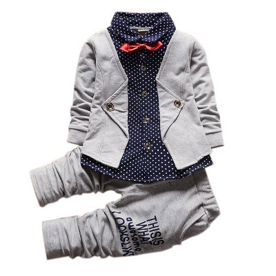 Seturi de haine pentru copii, primăvară, toamnă, băieți, cu mâneci lungi, costum de domn, cravată, pantaloni, cămașă, 2Ps, haine pentru bebeluși, ținută de Crăciun