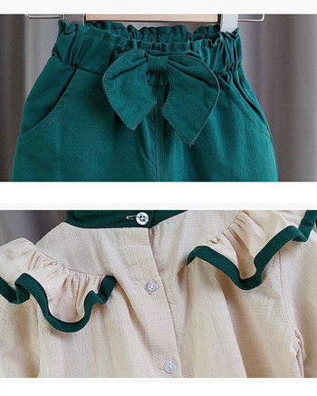 Κορίτσια Ρούχα Σετ Ανοιξιάτικα Φθινοπωρινά Bowknot Μπλούζες Μπλούζες + Bloomers Παντελόνια Στολή για Παιδιά Σετ Ρούχων Γλυκά Παιδικά Ρούχα 2τμχ