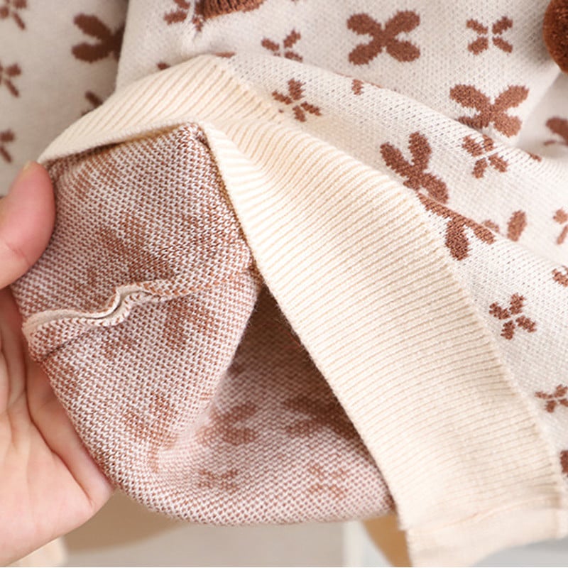 Talvine tüdrukute vabaaja kampsunikomplekt, vibudega beebitüdruk Moodsad kudumid, rõivad 2023. aasta sügise lastekomplektid, komplektid