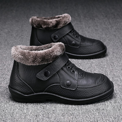 YISHEN Cizme pentru bărbați Căptușeală de pluș de iarnă Pantofi impermeabili de mers pe jos Cizme de zăpadă în aer liber Botas De Hombre Plus Size 41-49