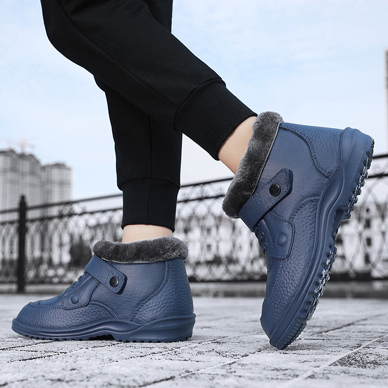 YISHEN Ανδρικές μπότες Χειμερινή βελούδινη επένδυση Αδιάβροχα παπούτσια για περπάτημα Εξωτερική μπότα χιονιού Botas De Hombre Plus Size 41-49
