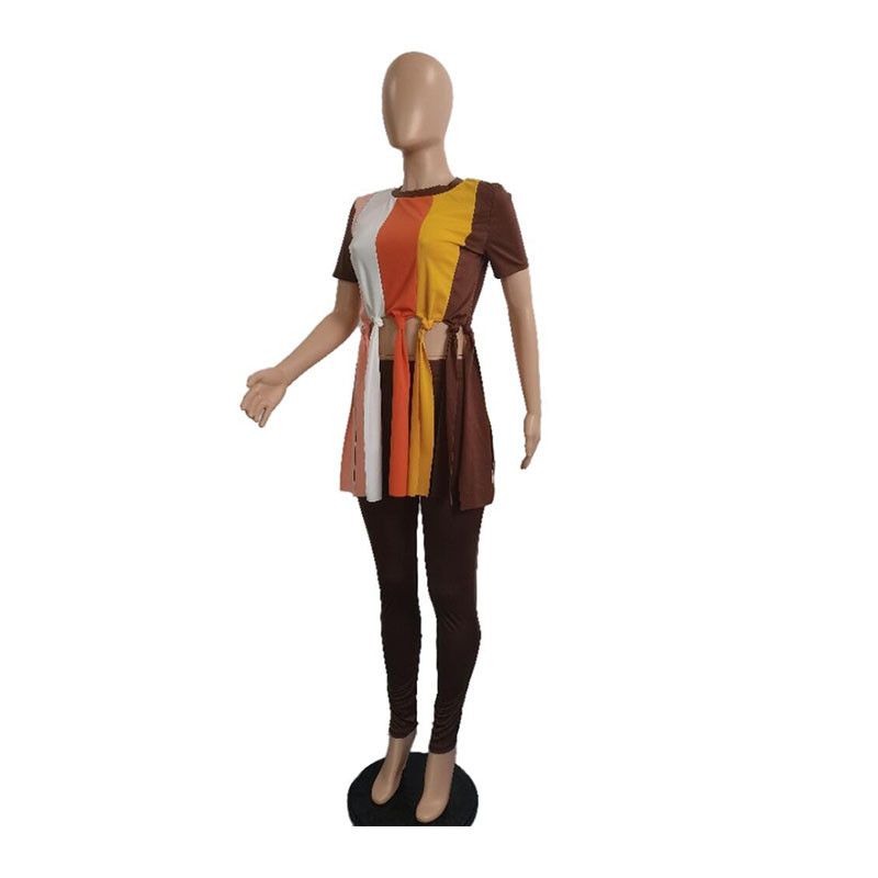 Suures suuruses naiste rõivad Tänavarõivad 2-osaline sörkimiskostüüm, pikk ülaosa ja pükste komplekt Seksikad rõivad Hulgimüük Kaubad Dropshipping