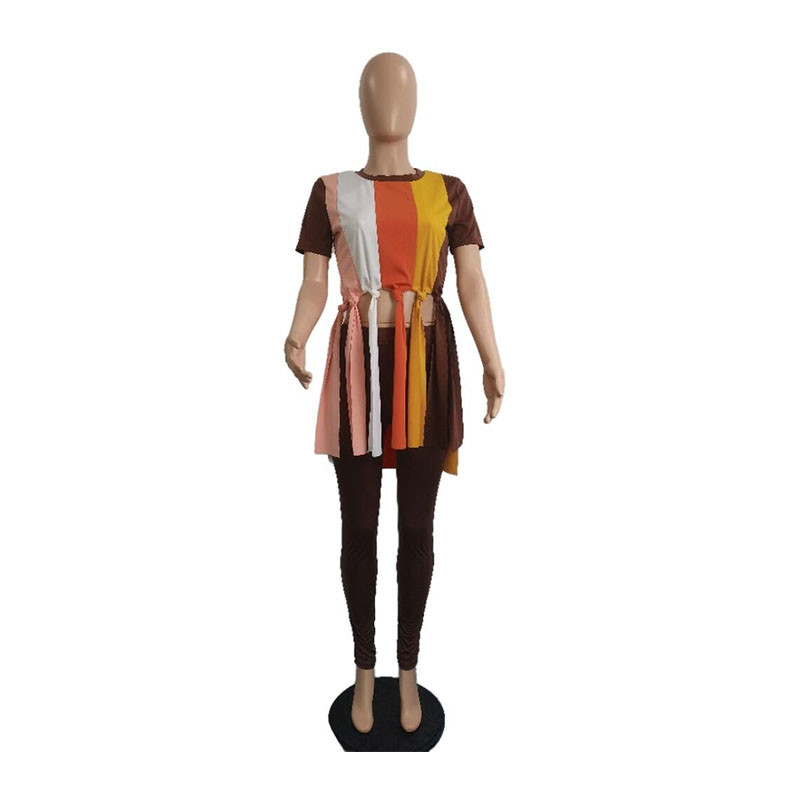 Suures suuruses naiste rõivad Tänavarõivad 2-osaline sörkimiskostüüm, pikk ülaosa ja pükste komplekt Seksikad rõivad Hulgimüük Kaubad Dropshipping