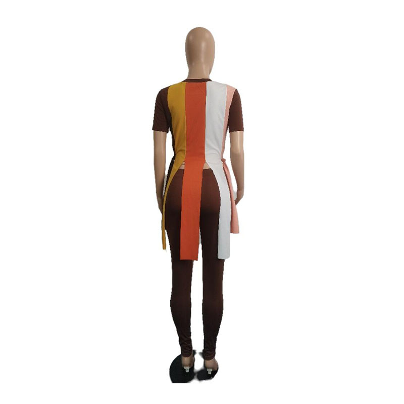 Suures suuruses naiste rõivad Tänavarõivad 2-osaline sörkimiskostüüm, pikk ülaosa ja pükste komplekt Seksikad rõivad Hulgimüük Kaubad Dropshipping