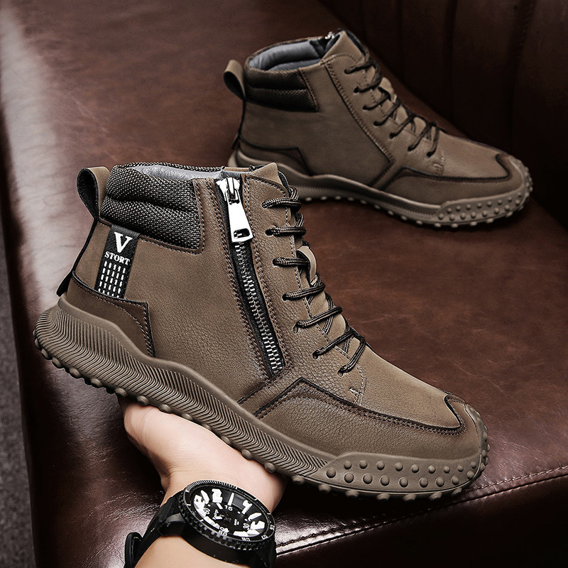 Meeste nahksaapad 2023, õuemod Meeste vabaaja mootorrattasaapad Pehmed klassikalised punk-slip-on poolsaapad Disainer meeste tossud