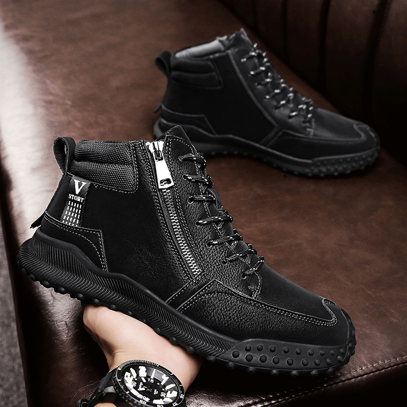 Meeste nahksaapad 2023, õuemod Meeste vabaaja mootorrattasaapad Pehmed klassikalised punk-slip-on poolsaapad Disainer meeste tossud