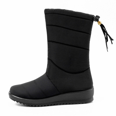 BEYARNEWarm Fur Winter Boots for Women 2019 Ζεστές αδιάβροχες χειμερινές μπότες Mid Calf Snow Boots Γυναικείες μπότες Γυναικεία παπούτσια Παπούτσια