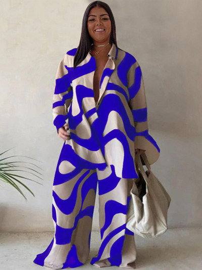 Σετ σετ 2 τεμαχίων Φαρδιά μπλουζάκι Μακρύ παντελόνι Casual Κομψό Γυναικείο Σετ Γυναικεία Μόδα Κοστούμια Plus Size Δωρεάν αποστολή Χονδρική