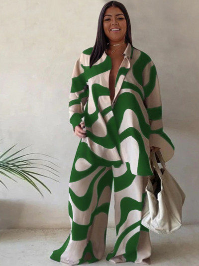 Σετ σετ 2 τεμαχίων Φαρδιά μπλουζάκι Μακρύ παντελόνι Casual Κομψό Γυναικείο Σετ Γυναικεία Μόδα Κοστούμια Plus Size Δωρεάν αποστολή Χονδρική