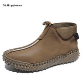 Nove marke Muške čizme Kožne gležnjače Radne čizme Ručno izrađene natikače Muške luksuzne čizme Kožne dizajnerske čizme velike veličine