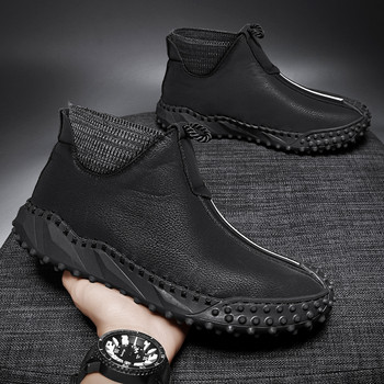 Νέες επώνυμες ανδρικές μπότες Δερμάτινες μπότες αστραγάλου Μπότες εργασίας Χειροποίητες μπότες σε εξωτερικό χώρο Ανδρικές μπότες πολυτελείας Δερμάτινες μπότες σχεδιαστών μεγάλου μεγέθους