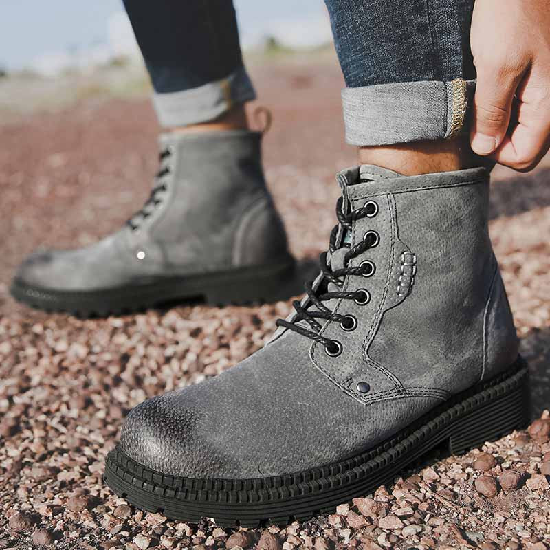 Cizme pentru bărbați, noi, retro, glezne, din piele, pentru bărbați, cu instrumente înalte, cizme maro negre, cizme clasice pentru exterior, pantofi de toamnă și iarnă