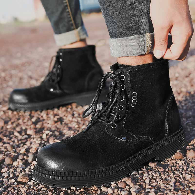 Cizme pentru bărbați, noi, retro, glezne, din piele, pentru bărbați, cu instrumente înalte, cizme maro negre, cizme clasice pentru exterior, pantofi de toamnă și iarnă