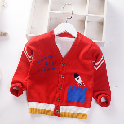 Παλτό Ζακέτα για μωρά αγόρια 2023 Φθινόπωρο Χειμώνας Παιδικά Πουλόβερ Παιδικά Πλεκτά Ρούχα Γράμμα Κινούμενα σχέδια με λαιμόκοψη για νήπια πουλόβερ