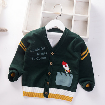 Παλτό Ζακέτα για μωρά αγόρια 2023 Φθινόπωρο Χειμώνας Παιδικά Πουλόβερ Παιδικά Πλεκτά Ρούχα Γράμμα Κινούμενα σχέδια με λαιμόκοψη για νήπια πουλόβερ