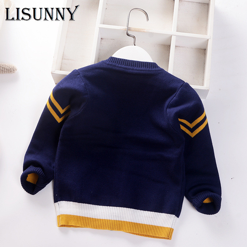 Παλτό Ζακέτα για μωρά αγόρια 2023 Φθινόπωρο Χειμώνας Παιδικά Πουλόβερ Παιδικά Πλεκτά Ρούχα Γράμμα Κινούμενα σχέδια με λαιμόκοψη για νήπια πουλόβερ