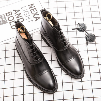 Νέες ανδρικές μπότες Καφέ Μποτάκια Chelsea για άντρες Μαύρα Business Χειροποίητα Ανδρικά Κοντά Μποτάκια Στρογγυλά μποτάκια με μποτάκια μεγάλο μέγεθος 48