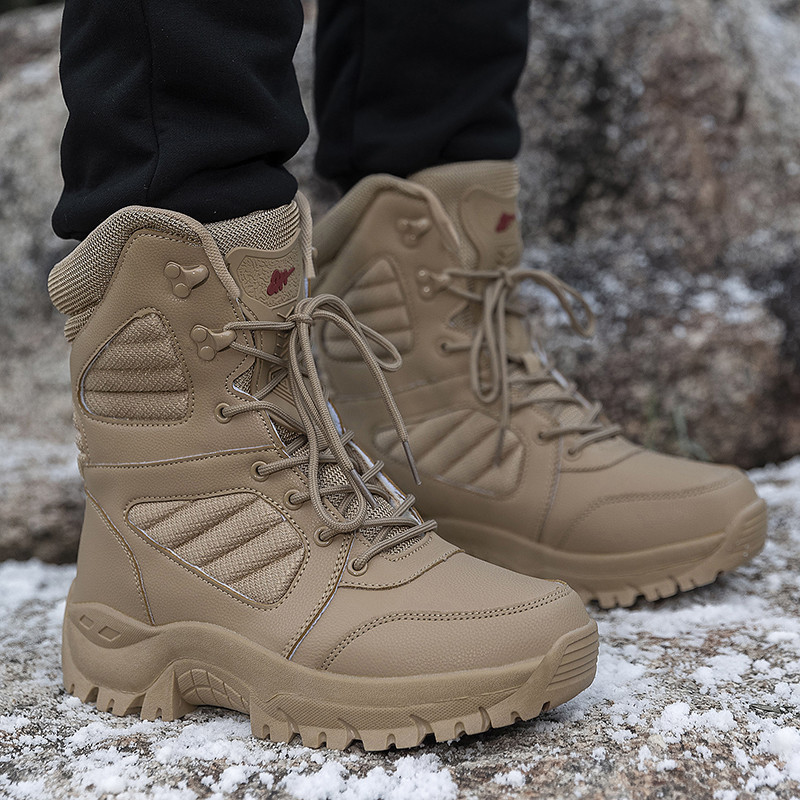 Cizme militare noi pentru bărbați, cu vârf înalt, pantofi de drumeție în aer liber, pentru bărbați, de calitate anti-coliziune, sport tactic, pentru jogging, pantofi de trekking