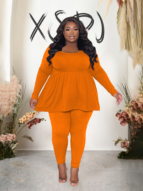 Σετ δύο τεμαχίων Γυναικείο μπλουζάκι και παντελόνι Κομψό μακρυμάνικο συν ασορτί μέγεθος σετ μονόχρωμες αθλητικές φόρμες Μαζική χονδρική Δωρεάν αποστολή