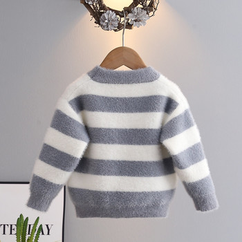 Кадифени пуловери за момчета Есен Зима Детски плетени суичъри за бебета Момичета Вълнени горнища Облекло Детски пуловер Пуловер за малко дете