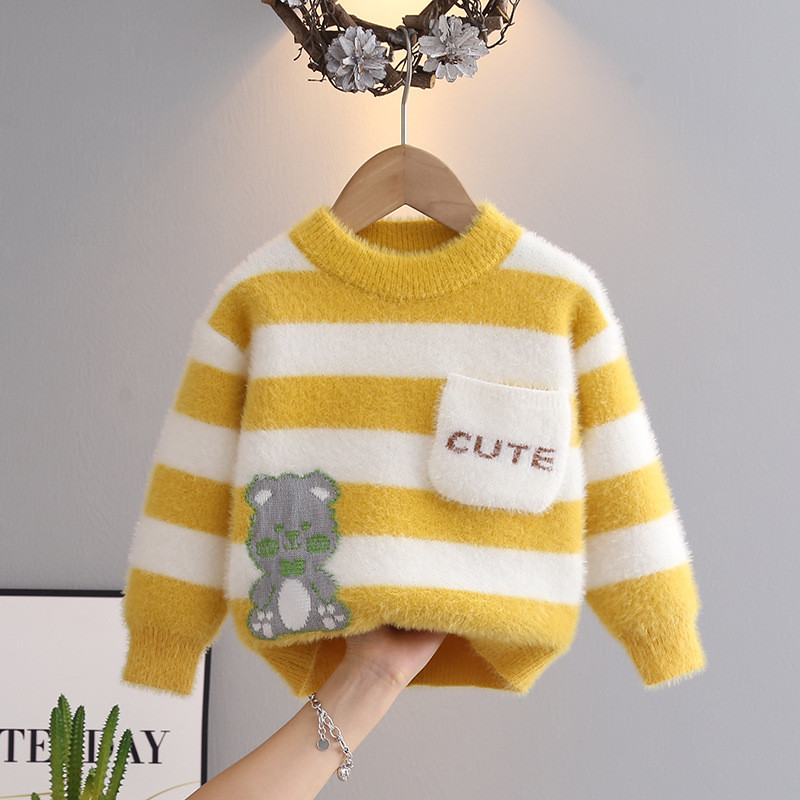 Αγόρια Βελούδινα Πουλόβερ Φθινόπωρο Χειμώνας Παιδικά Πλεκτά Φούτερ για Μωρά Κορίτσια Μάλλινες μπλούζες Παιδικά πουλόβερ πουλόβερ Νήπιο