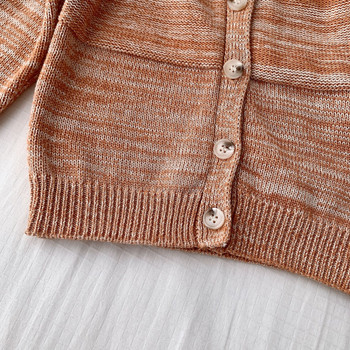 Παιδικό πουλόβερ 2023 Φθινόπωρο καινούργιο για αγόρια και κορίτσια μονόχρωμη ζακέτα με κουκούλα με μακρυμάνικο πλεκτό παλτό για μωρά