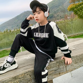 Φούτερ αντίθεσης για αγόρια + Φούτερ 2 τεμαχίων Παιδική αθλητική φόρμα για παιδιά Active Work Jumper Jogger Track Παντελόνι 3-14 ετών