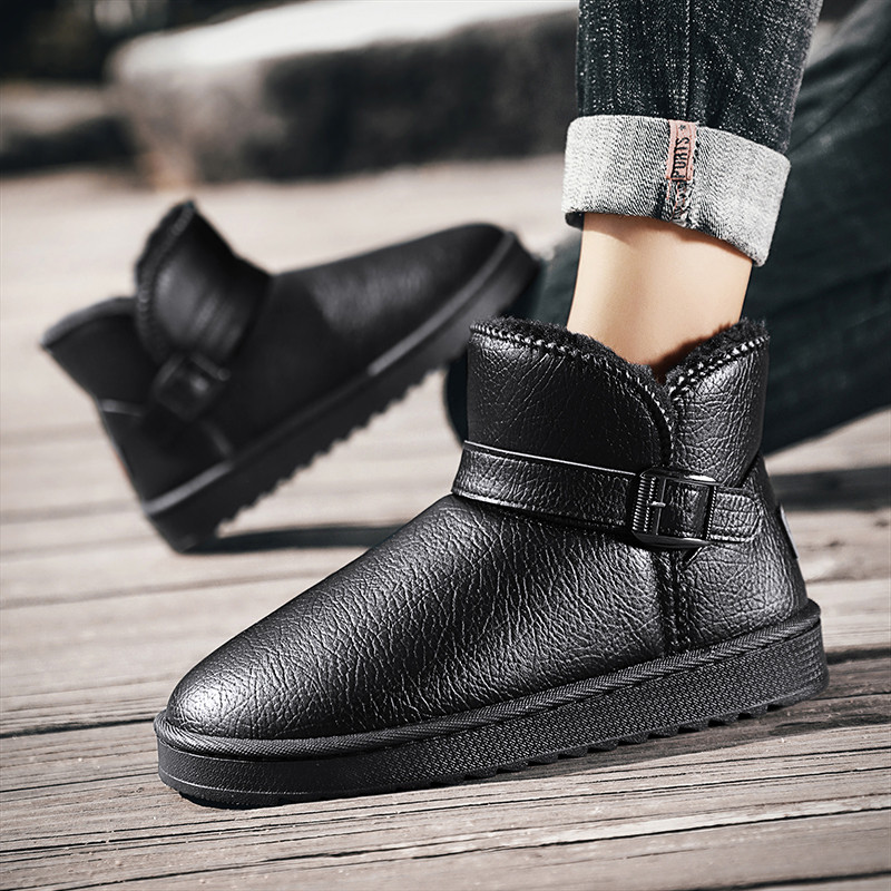 Ανδρικές μπότες με χοντρή σόλα καινούργια ανδρικά παπούτσια Winter Plus Βελούδινα ζεστά βαμβακερά παπούτσια Αδιάβροχα αντιολισθητικά κοντά Ανδρικά μποτάκια για χιόνι