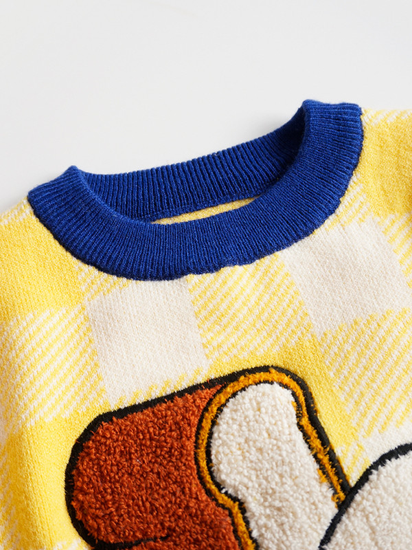 Pretty Princess Φθινόπωρο Χειμώνας Ζεστό Παχύ Ολόσωμο Καρό Φορέματα Πλεκτομηχανής Φιόγκος Παιδικά Παιδικά Βρεφικά Πουλόβερ 1-5 ετών