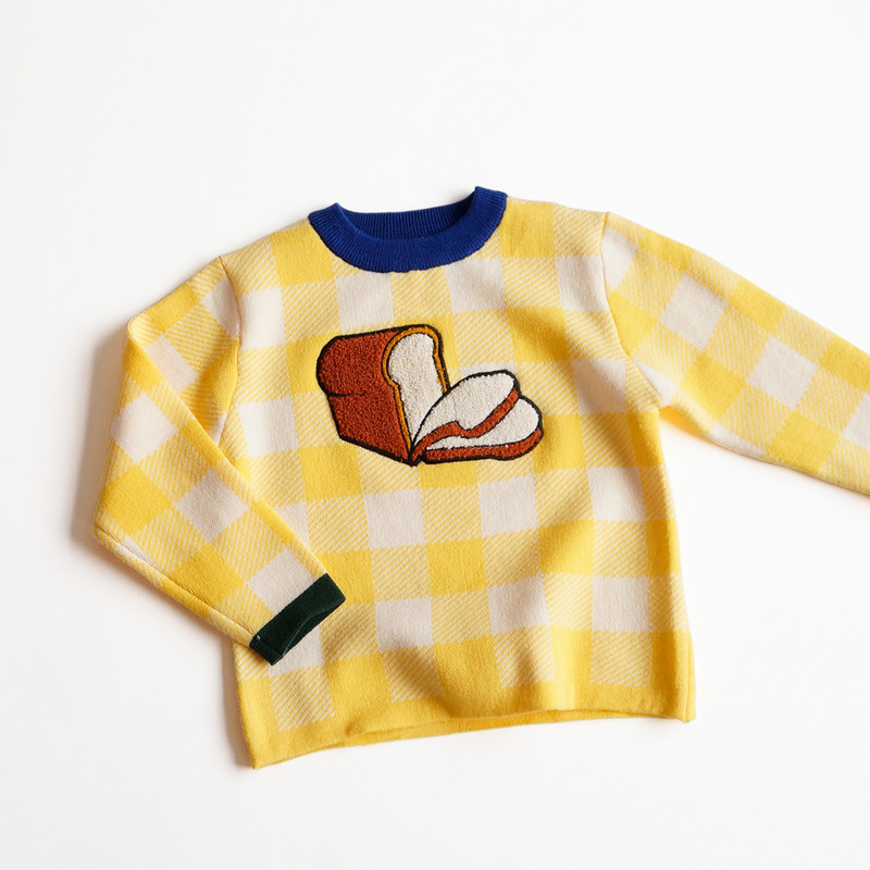 Pretty Princess Φθινόπωρο Χειμώνας Ζεστό Παχύ Ολόσωμο Καρό Φορέματα Πλεκτομηχανής Φιόγκος Παιδικά Παιδικά Βρεφικά Πουλόβερ 1-5 ετών