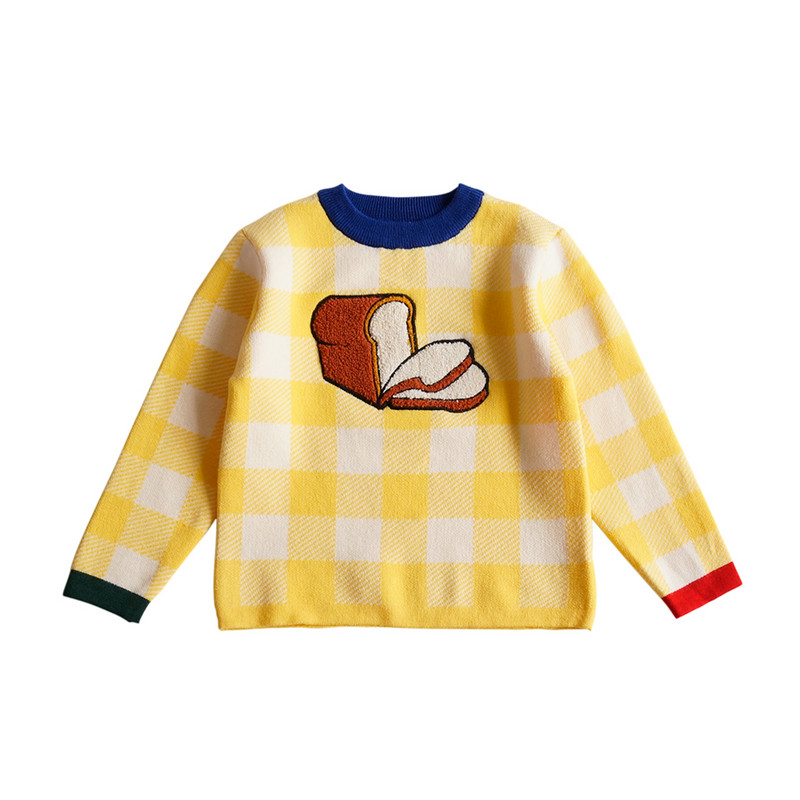 Pretty Princess Φθινόπωρο Χειμώνας Ζεστό Παχύ Ολόσωμο Καρό Φορέματα Πλεκτομηχανής Φιόγκος Παιδικά Παιδικά Βρεφικά Πουλόβερ 1-5 ετών
